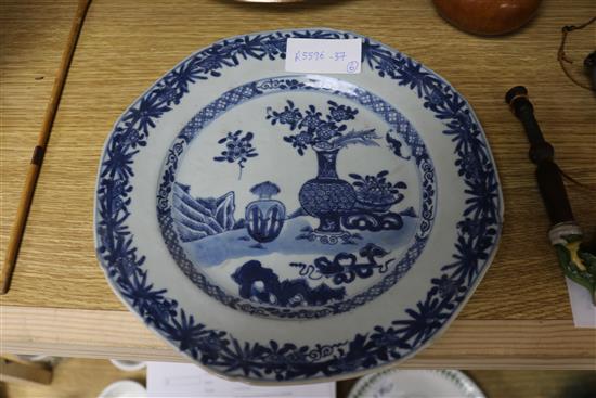 Five Qianlong export plates and a Japanese dish